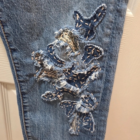 Anthropology Pilcro and the Letterpress Light Blue Distressed Boyfriend Jeans - Picture 2 of 9